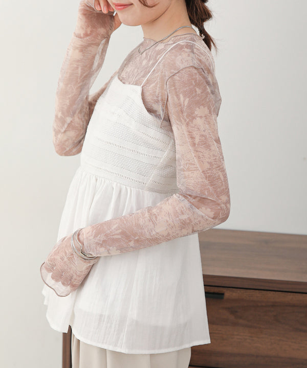 LACE SWITCHING FLARE CAMISOLE