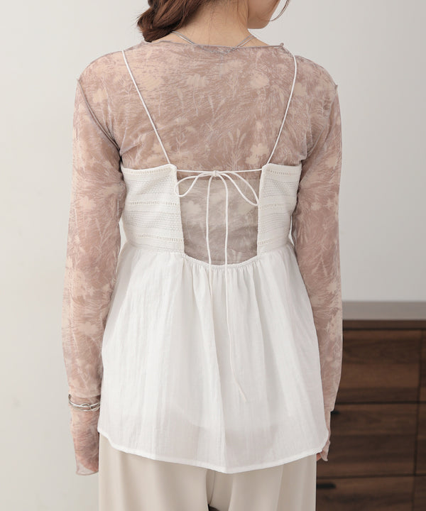 LACE SWITCHING FLARE CAMISOLE