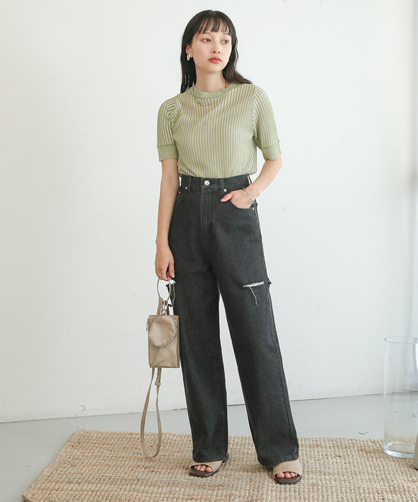 STRIPED RIB TOPS