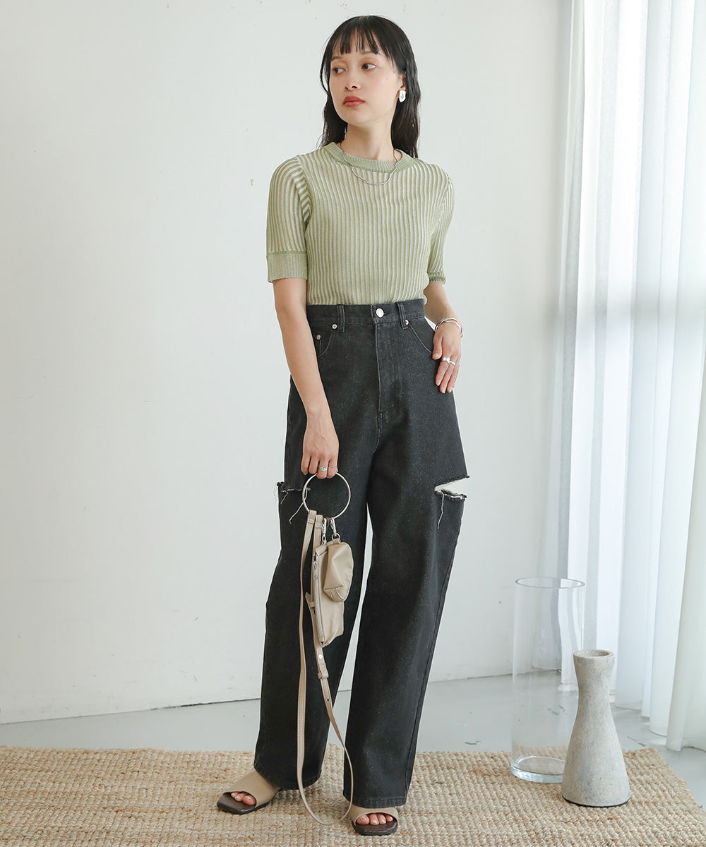 STRIPED RIB TOPS