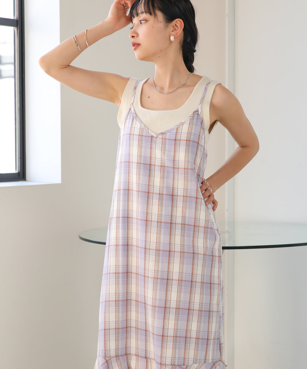 CHECK PATTERN CAMI ONEPIECE