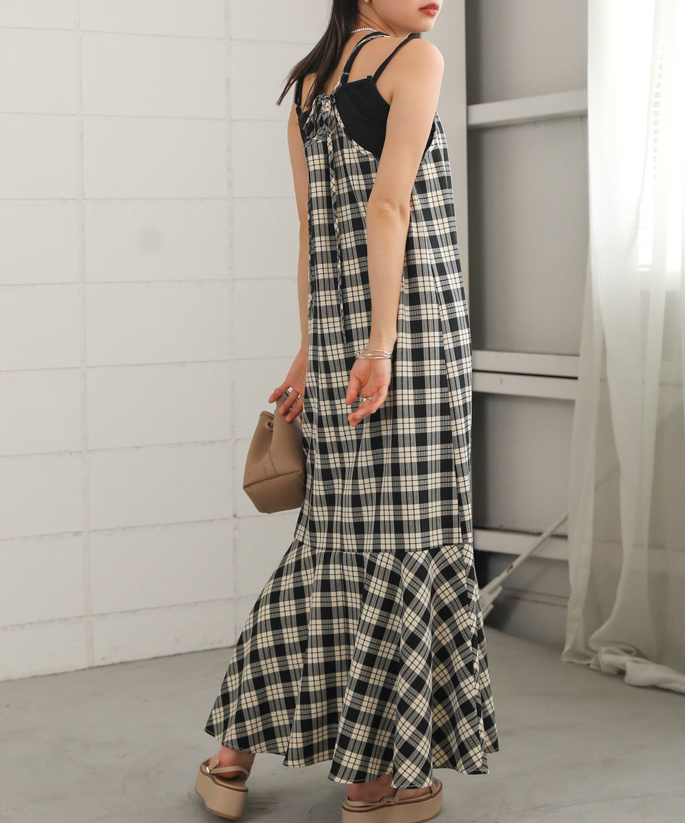 CHECK PATTERN CAMI ONEPIECE