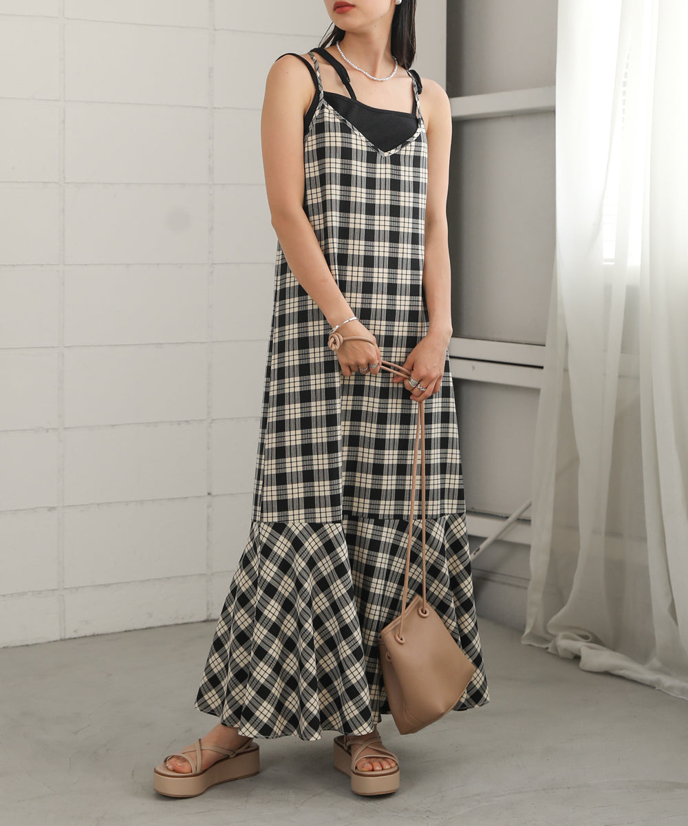 CHECK PATTERN CAMI ONEPIECE