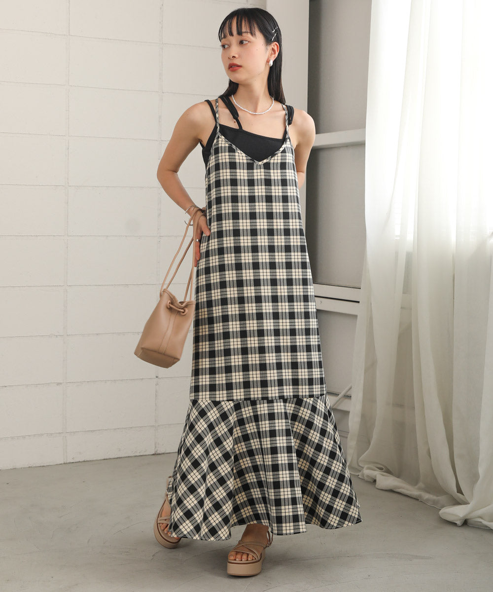 CHECK PATTERN CAMI ONEPIECE
