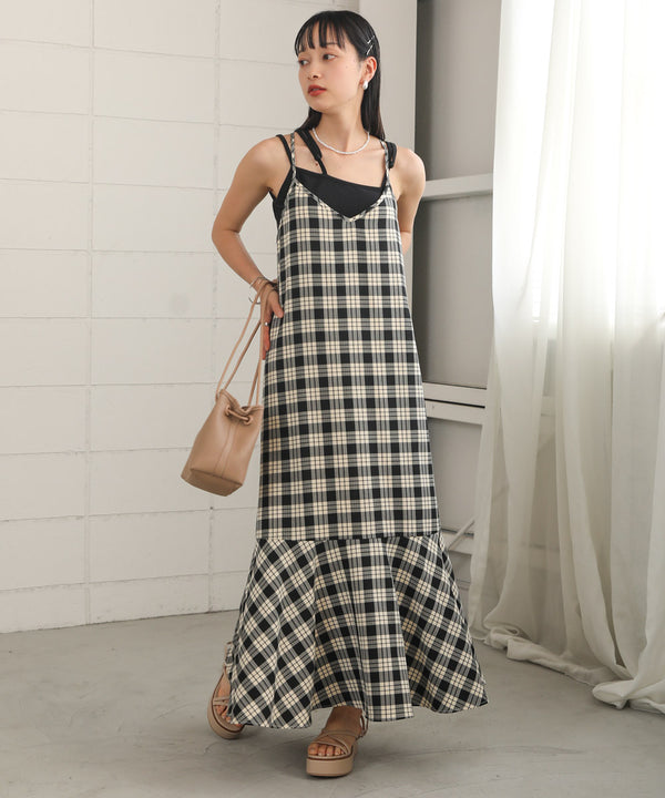 CHECK PATTERN CAMI ONEPIECE