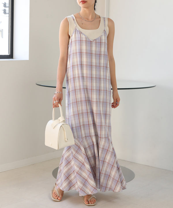 CHECK PATTERN CAMI ONEPIECE