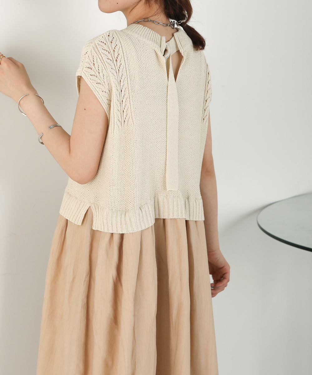 LAYERED KNIT COMBINATION ONEPIECE
