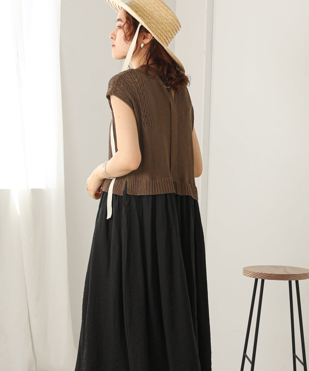 LAYERED KNIT COMBINATION ONEPIECE