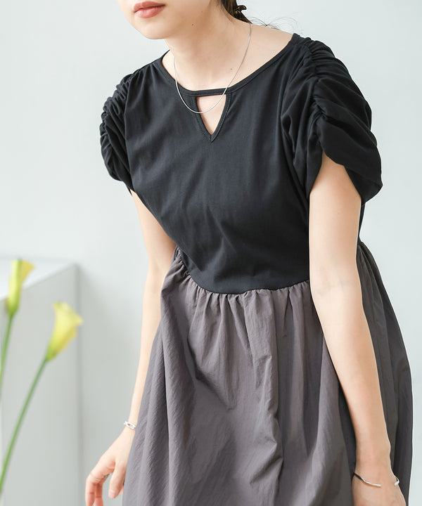 GATHER BALLOON ONEPIECE