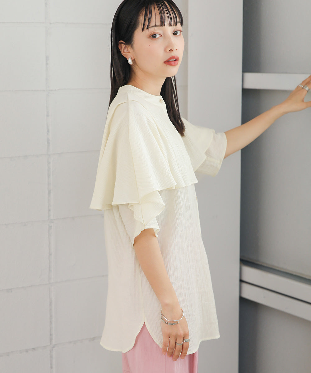 RUFFLE HALF SLEEVE BLOUSE