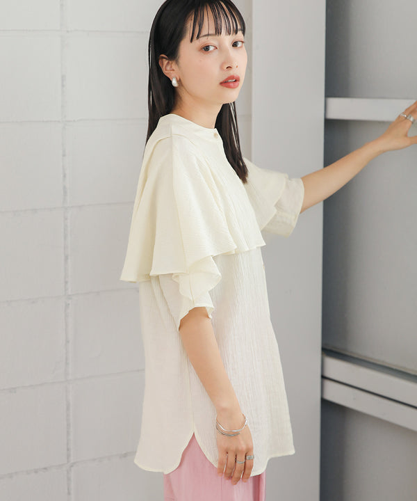 RUFFLE HALF SLEEVE BLOUSE