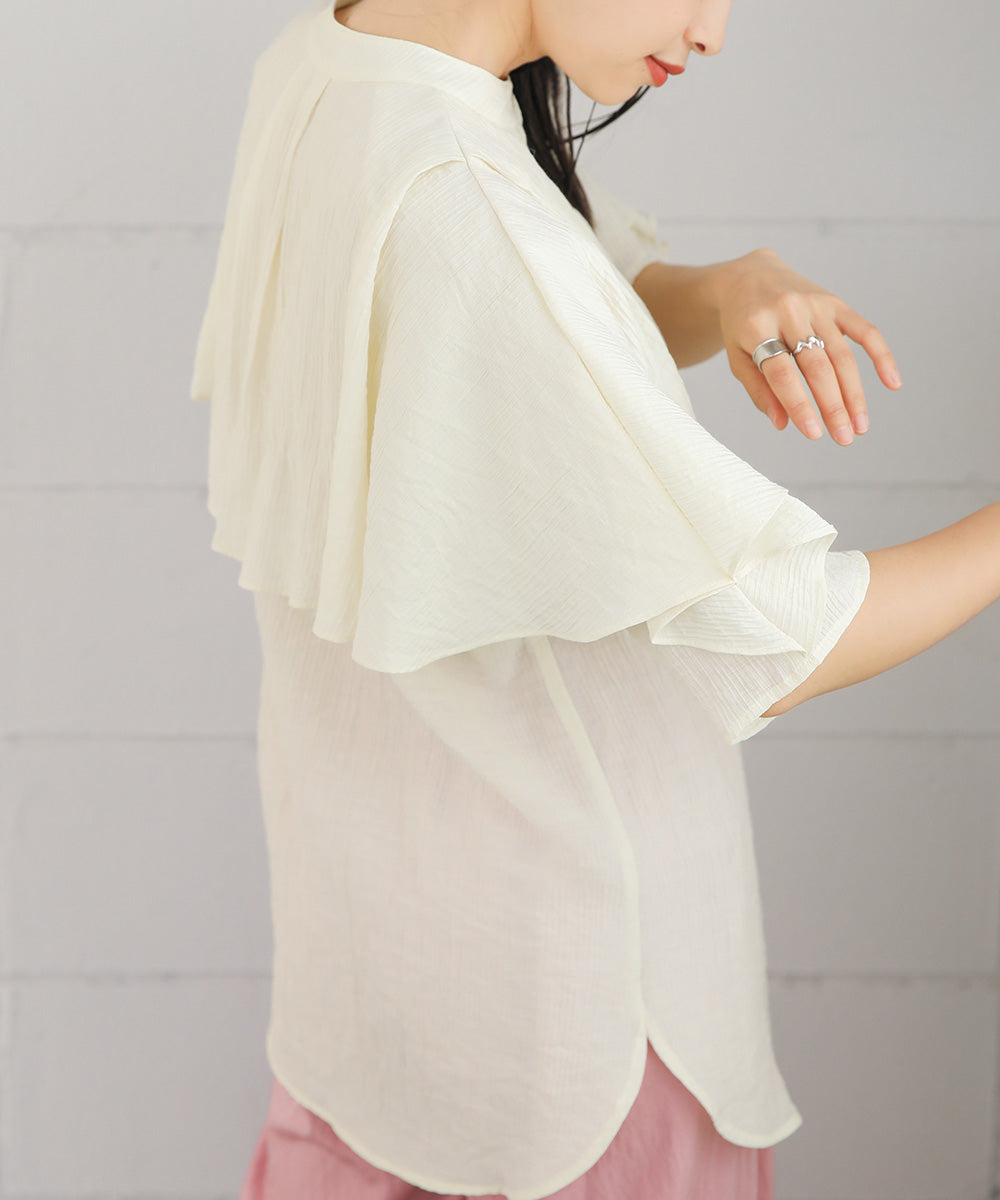 RUFFLE HALF SLEEVE BLOUSE