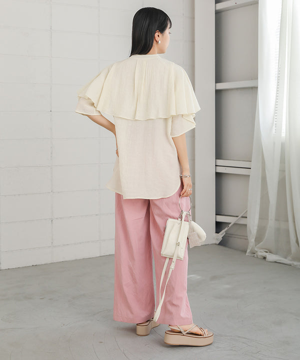 RUFFLE HALF SLEEVE BLOUSE