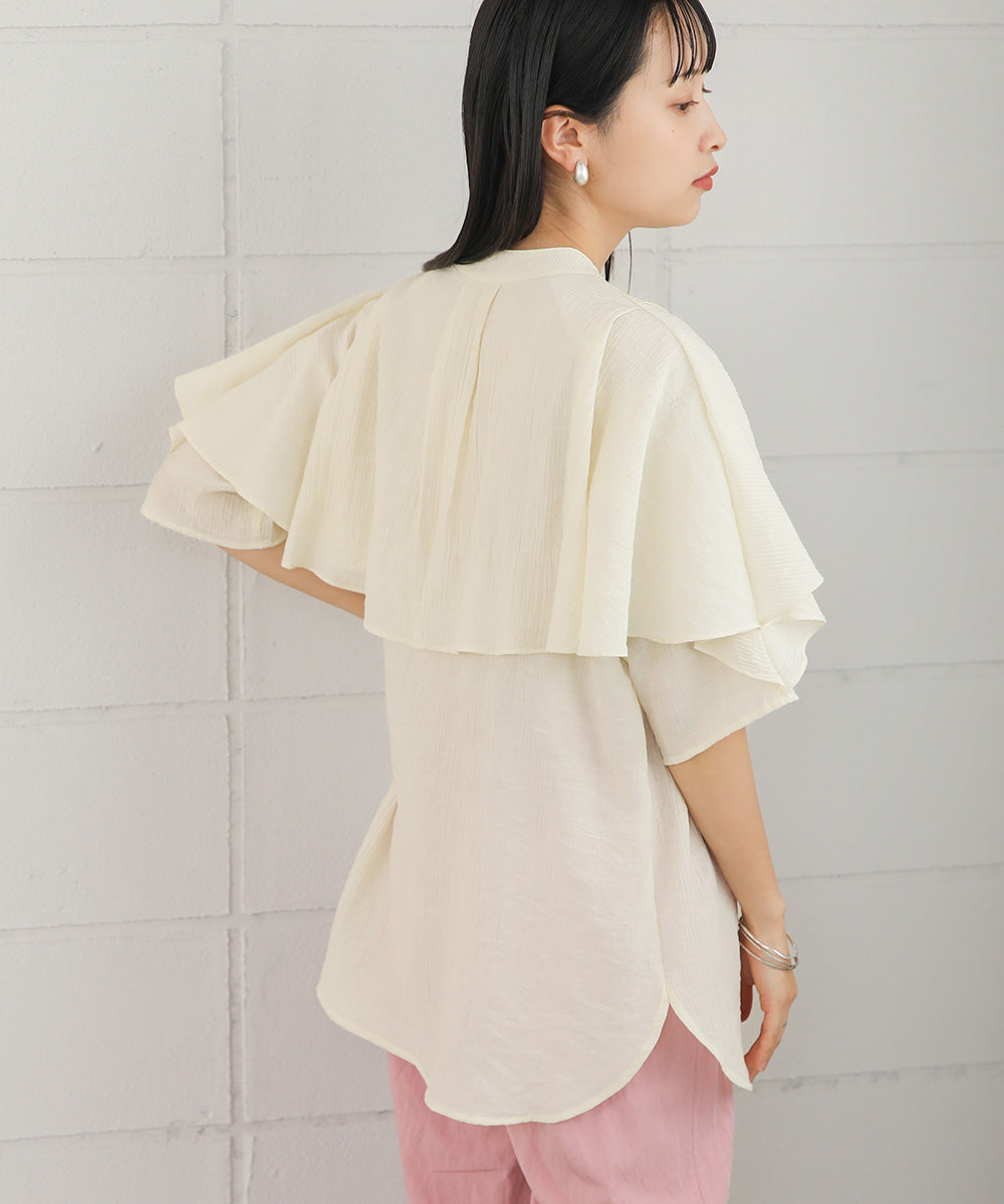 RUFFLE HALF SLEEVE BLOUSE