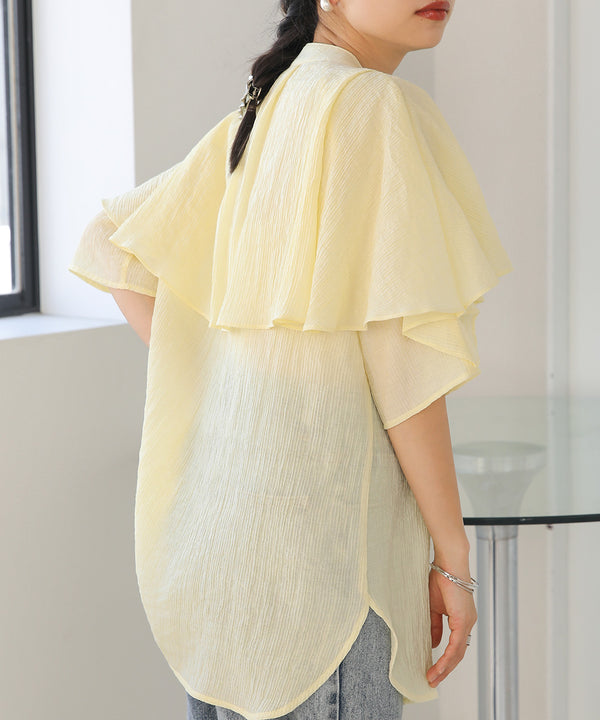RUFFLE HALF SLEEVE BLOUSE