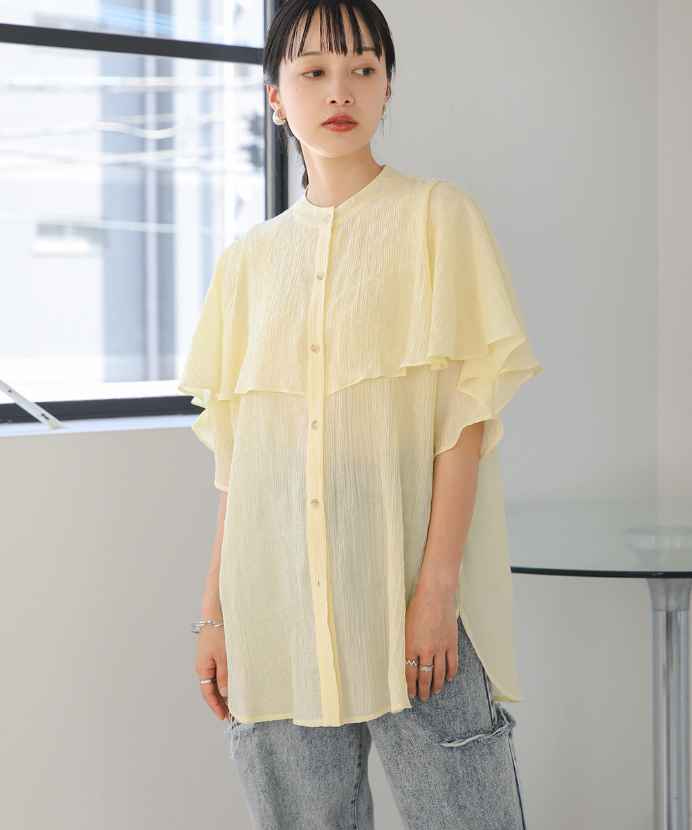 RUFFLE HALF SLEEVE BLOUSE