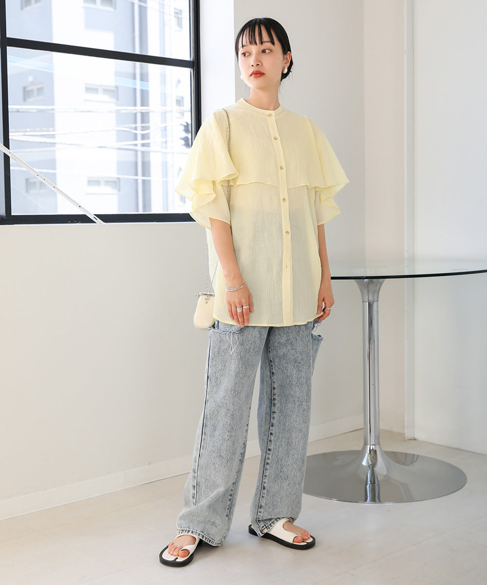 RUFFLE HALF SLEEVE BLOUSE