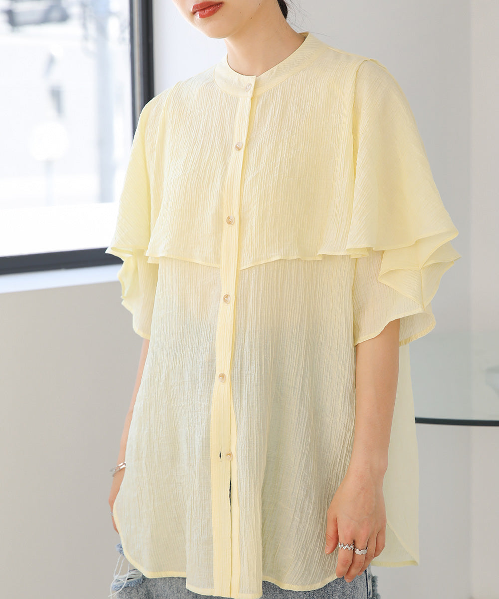 RUFFLE HALF SLEEVE BLOUSE