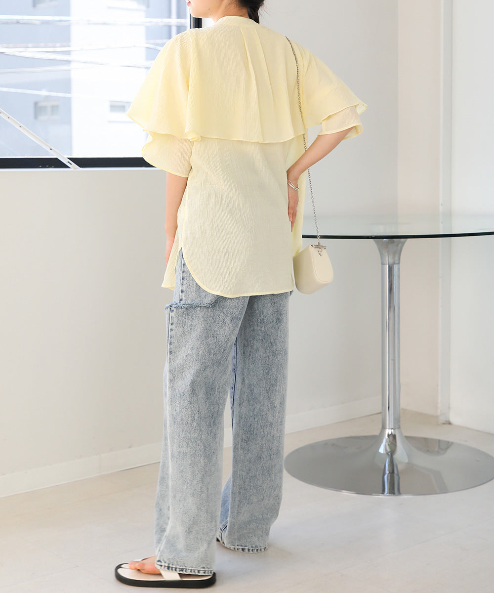RUFFLE HALF SLEEVE BLOUSE