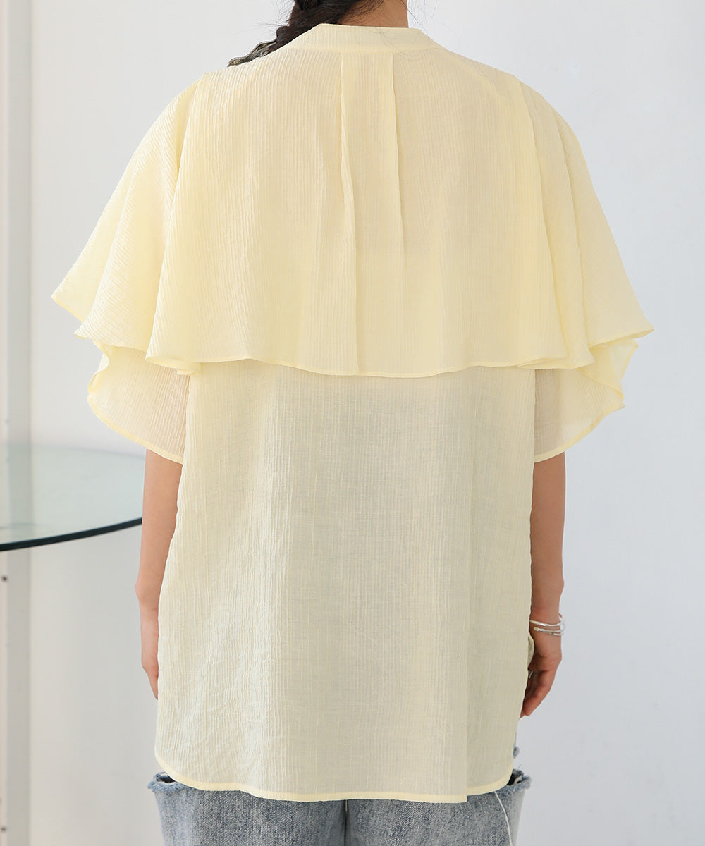 RUFFLE HALF SLEEVE BLOUSE