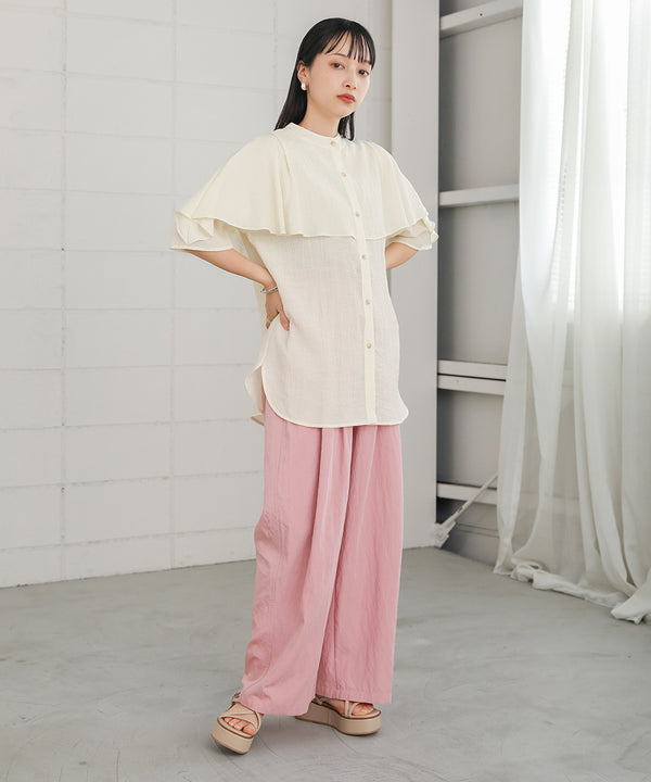 RUFFLE HALF SLEEVE BLOUSE
