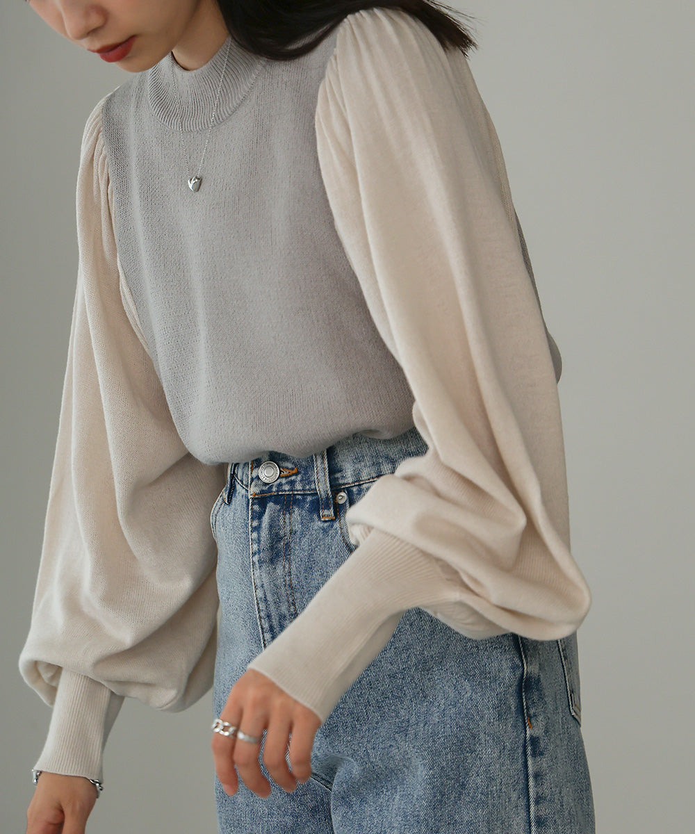 COLOR SCHEME PETITE HIGH KNIT TOP