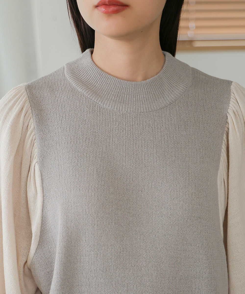 COLOR SCHEME PETITE HIGH KNIT TOP