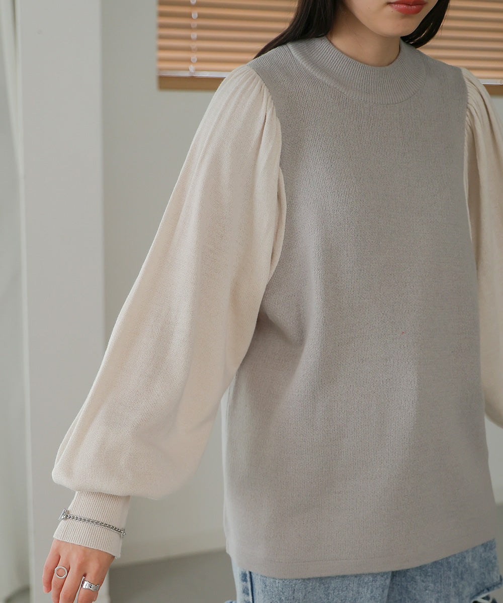 COLOR SCHEME PETITE HIGH KNIT TOP