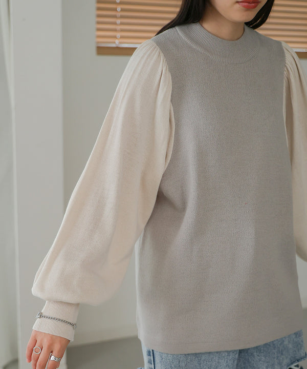 COLOR SCHEME PETITE HIGH KNIT TOP