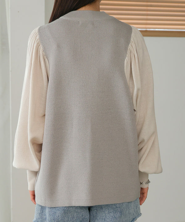 COLOR SCHEME PETITE HIGH KNIT TOP