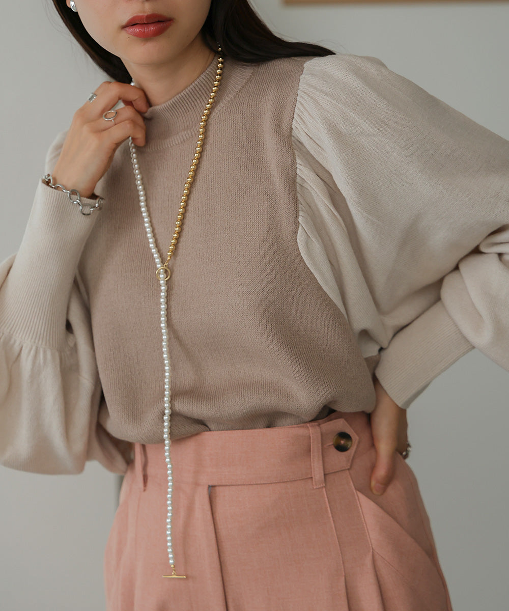 COLOR SCHEME PETITE HIGH KNIT TOP