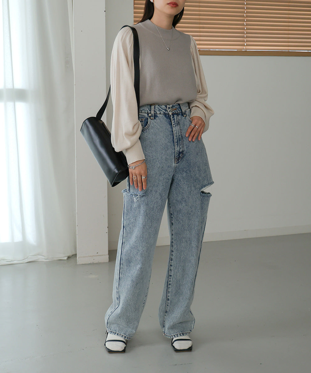 COLOR SCHEME PETITE HIGH KNIT TOP