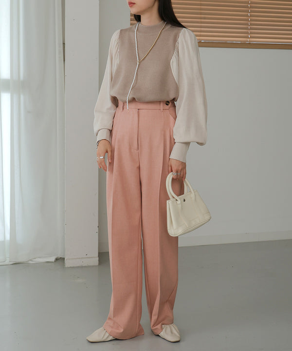 COLOR SCHEME PETITE HIGH KNIT TOP