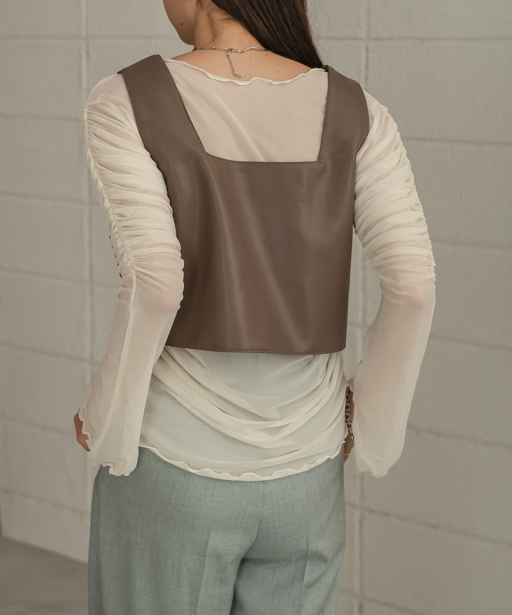 TULLE GATHER TOPS