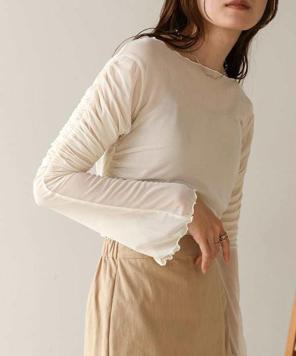 TULLE GATHER TOPS