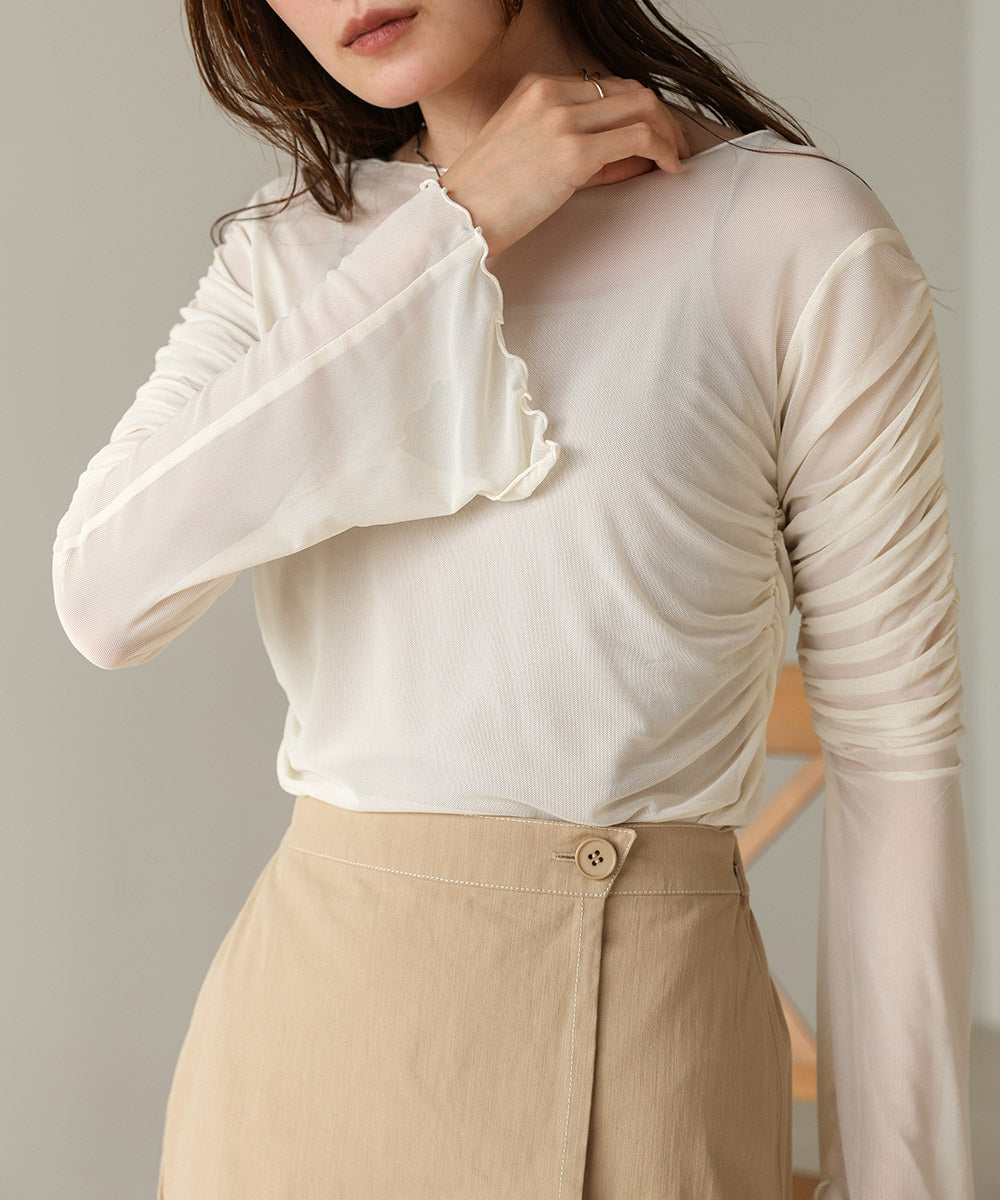 TULLE GATHER TOPS
