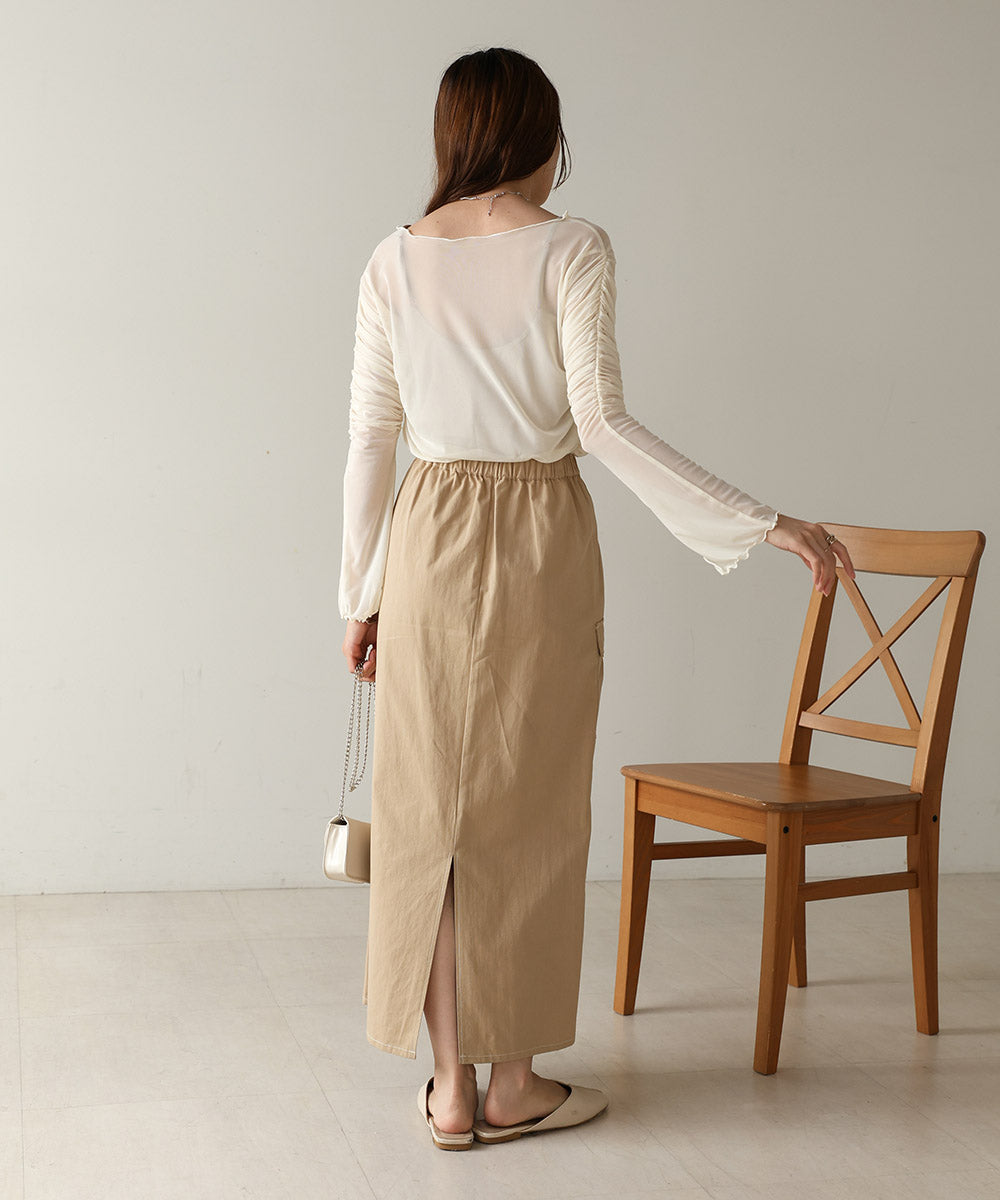 TULLE GATHER TOPS