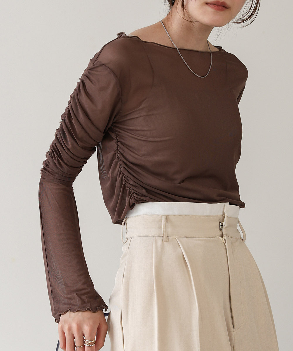 TULLE GATHER TOPS