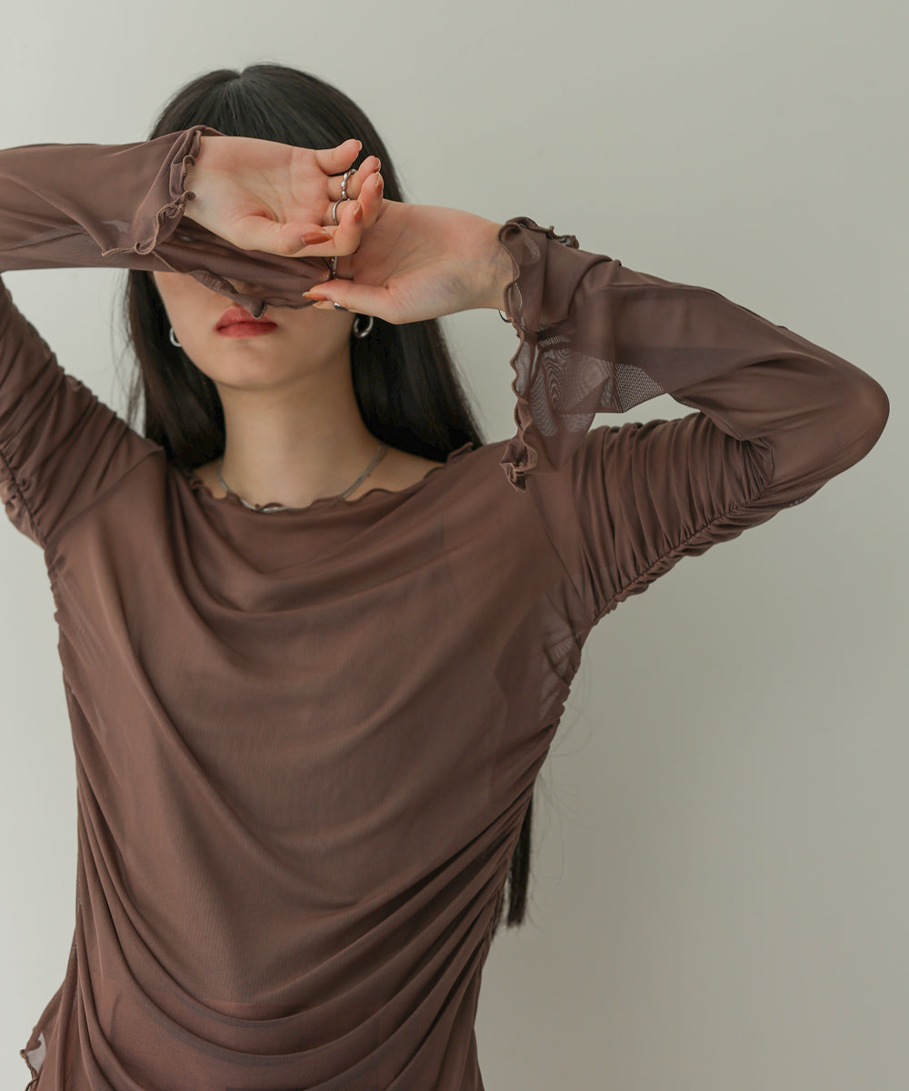 TULLE GATHER TOPS
