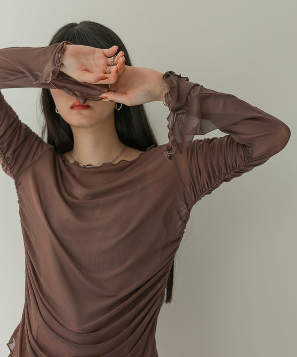 TULLE GATHER TOPS
