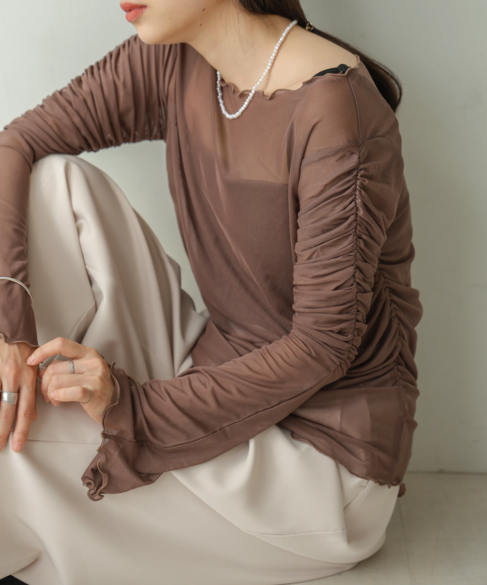 TULLE GATHER TOPS