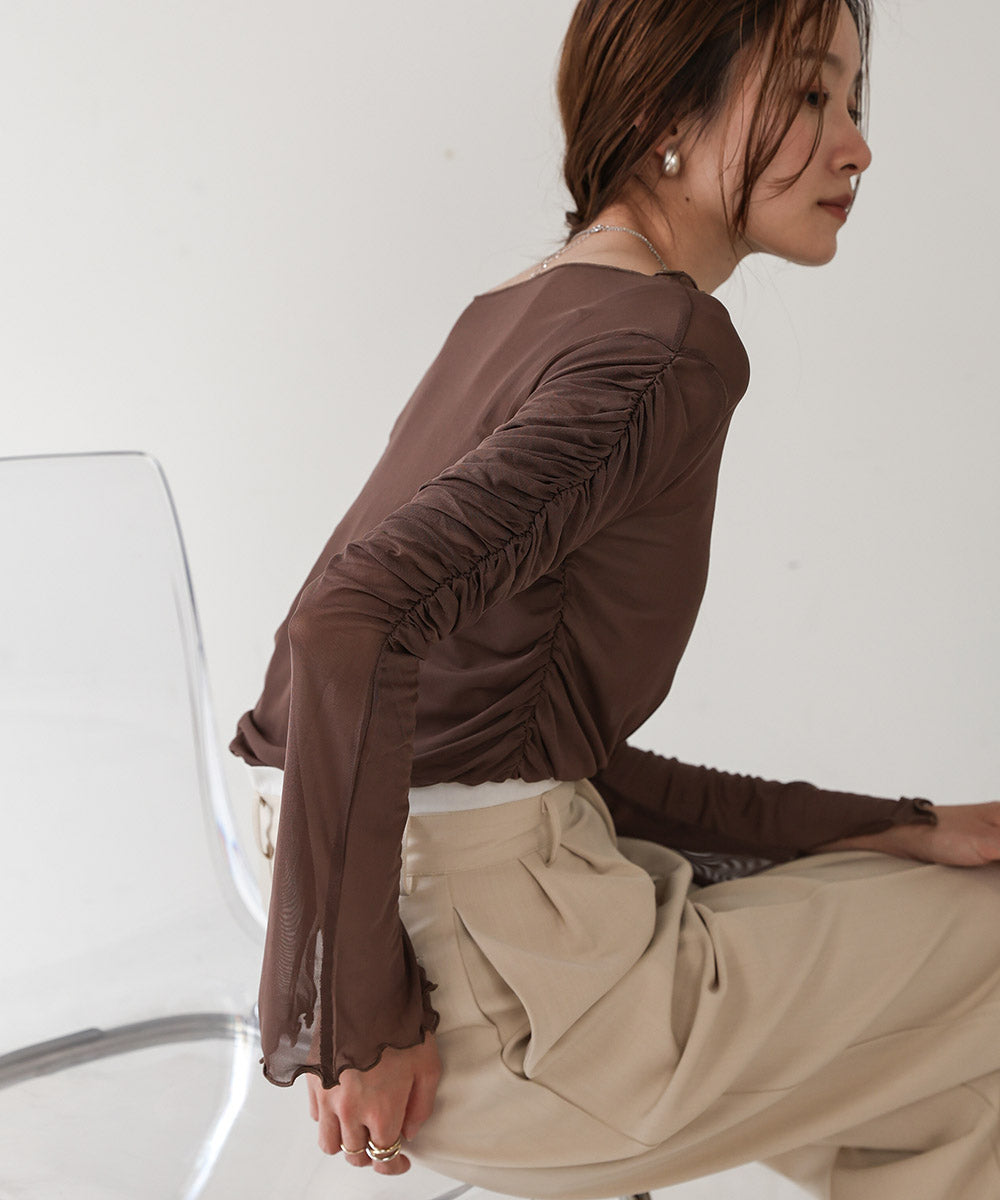 TULLE GATHER TOPS