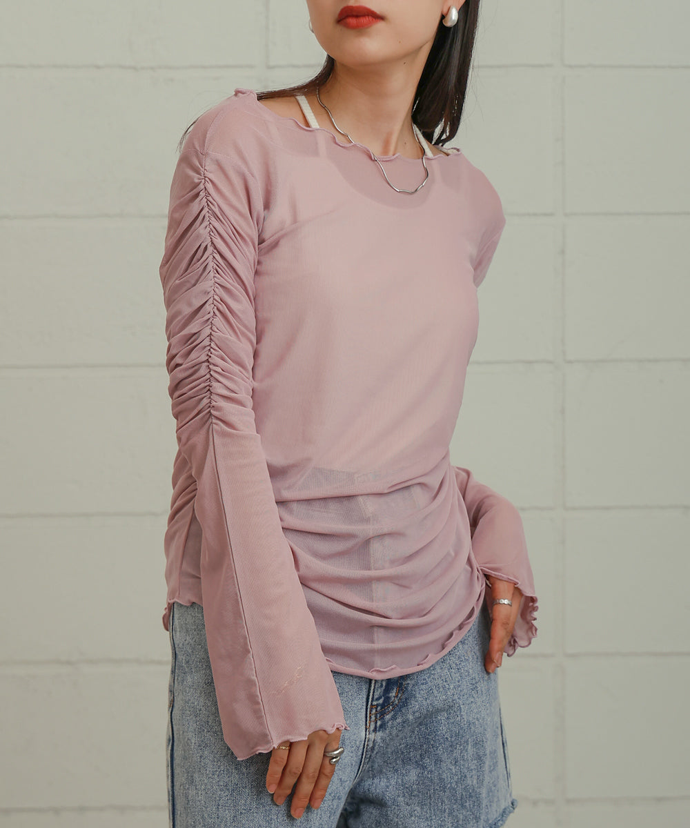 TULLE GATHER TOPS