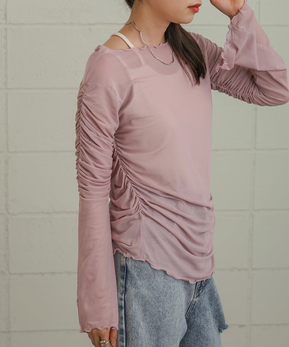 TULLE GATHER TOPS