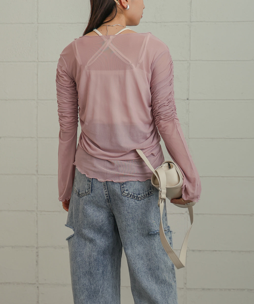 TULLE GATHER TOPS