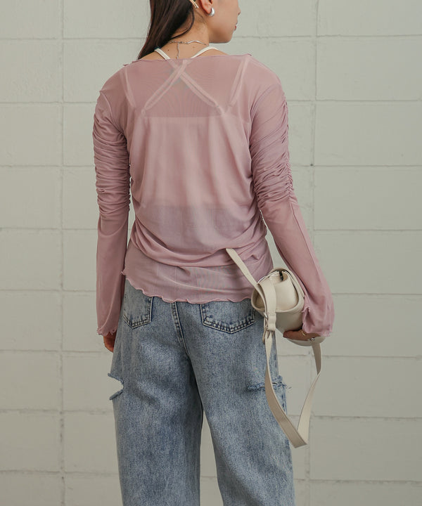 TULLE GATHER TOPS