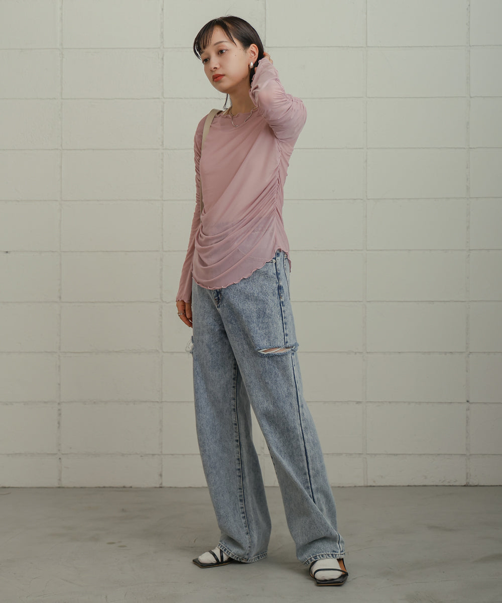 TULLE GATHER TOPS