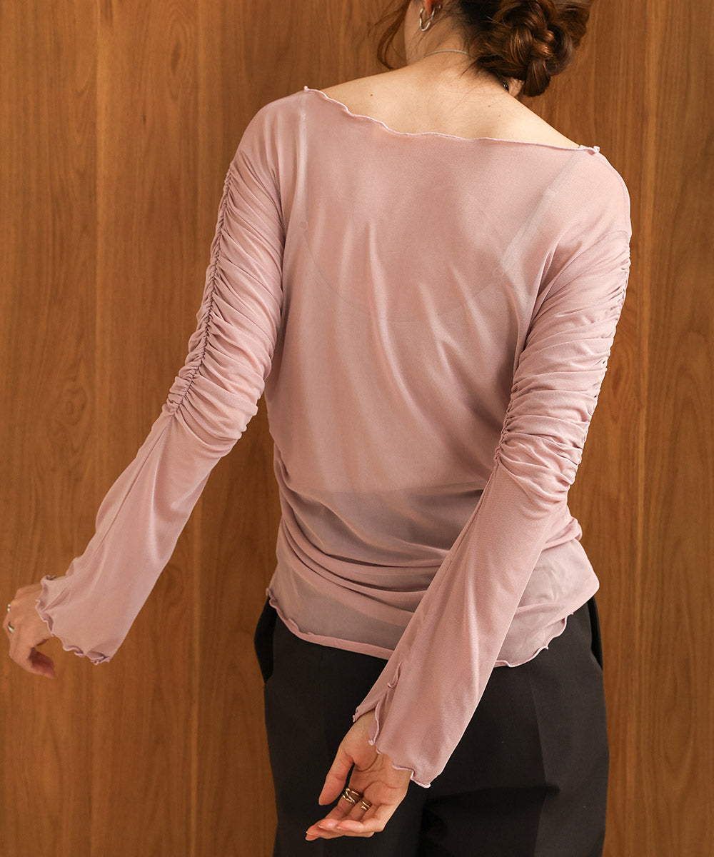 TULLE GATHER TOPS
