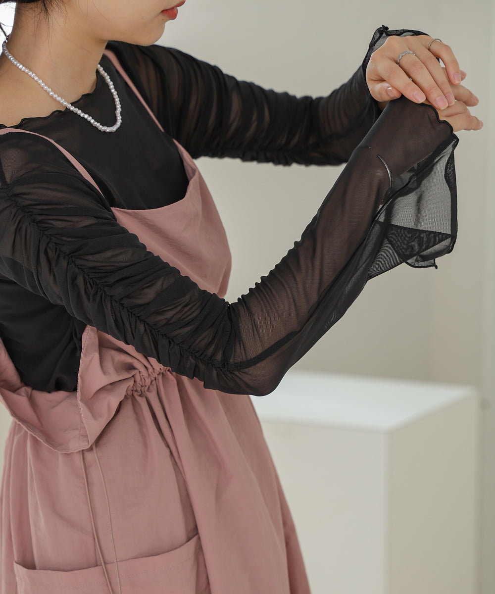 TULLE GATHER TOPS
