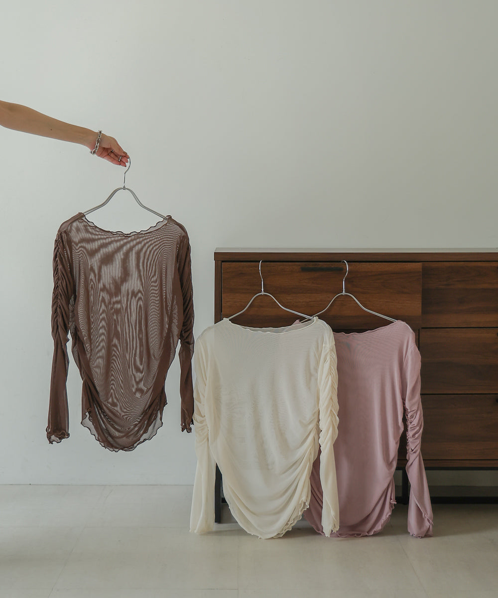 TULLE GATHER TOPS
